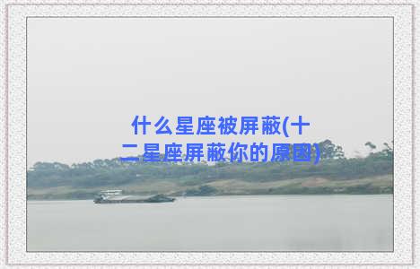 什么星座被屏蔽(十二星座屏蔽你的原因)