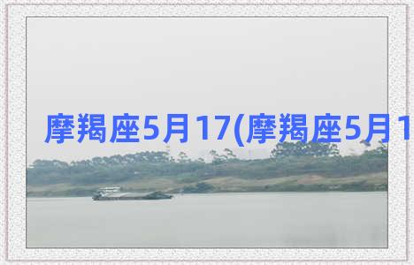 摩羯座5月17(摩羯座5月14日运势)