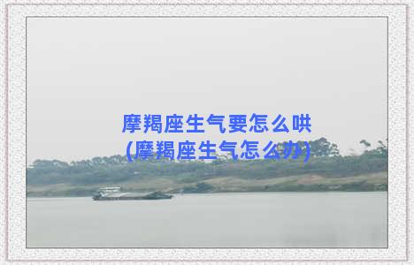 摩羯座生气要怎么哄(摩羯座生气怎么办)